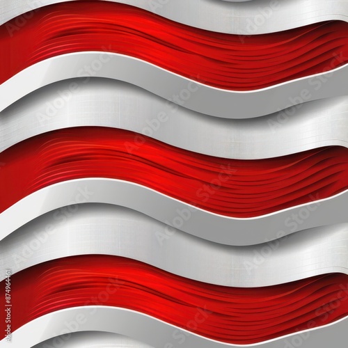 a red and white background with waves photo