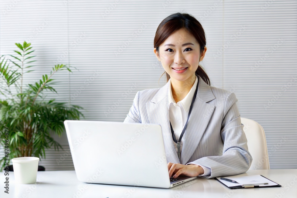 Asian Businesswoman Managing Health Insurance
Asian Businesswoman Managing Health Insurance