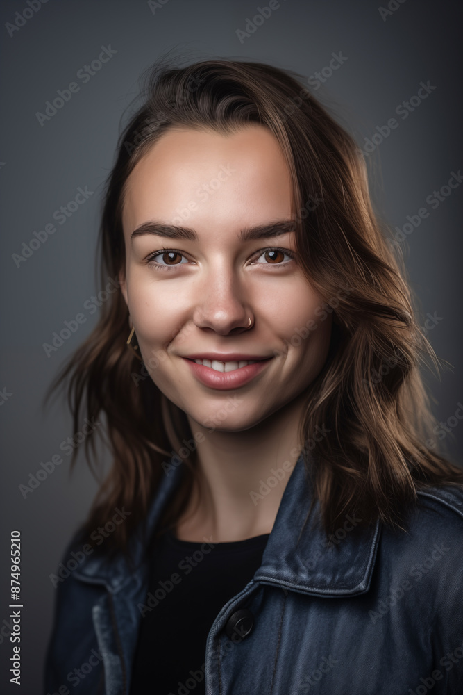 Portrait of a young happy smiling brunette caucasian white woman. Portrait of a young happy smiling brunette caucasian white woman.