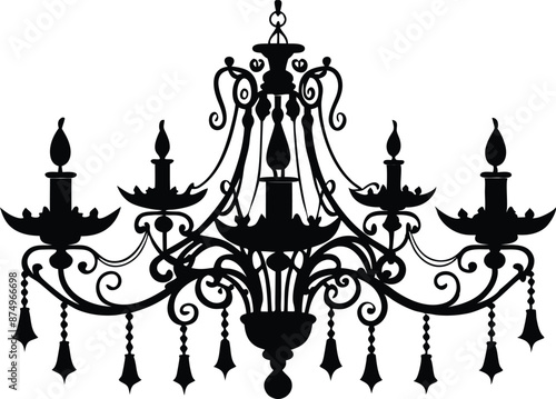 chandelier silhouette vector illustration