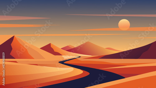 Dryness landscape vector illustration. Concept of global warming and climate change