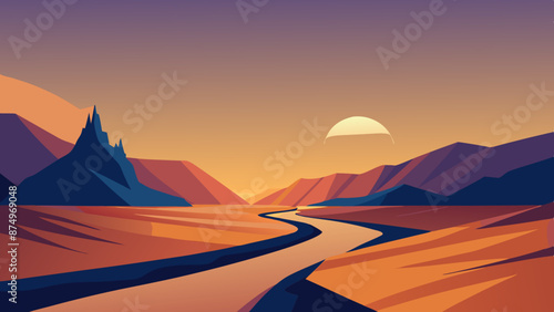 Dryness landscape vector illustration. Concept of global warming and climate change