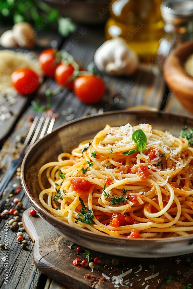 Classic Italian Pasta Dish, Al Dente, Flavorful Sauce, Authentic, Traditional, Italian Trattoria background Classic Italian Pasta Dish, Al Dente, Flavorful Sauce, Authentic, Traditional, Italian Trattoria background