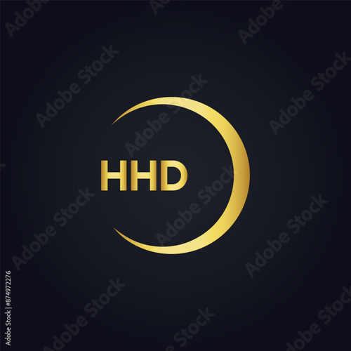 HHD logo. H H D design. White HHD letter. HHD, H H D letter logo design. H H D letter logo design in GOLD, GOLDEN LOGO, THREE, style. letter logo set in one artboard. H H D letter logo vector design.