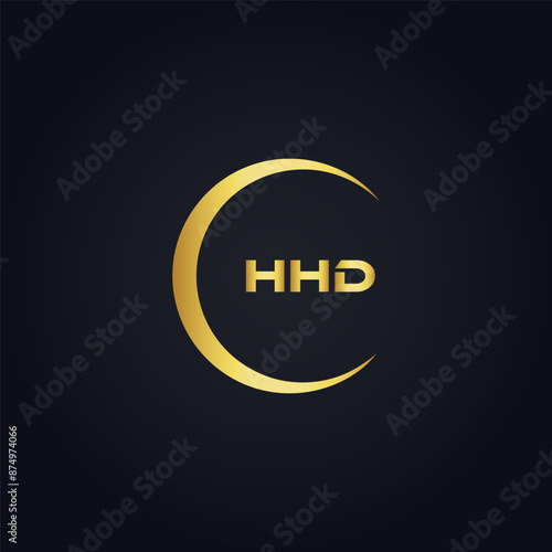 HHD logo. H H D design. White HHD letter. HHD, H H D letter logo design. H H D letter logo design in GOLD, GOLDEN LOGO, THREE, style. letter logo set in one artboard. H H D letter logo vector design.