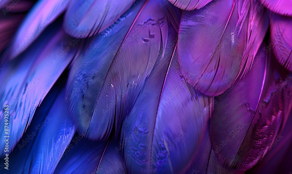 vibrant blue and purple feathers, Generative AI vibrant blue and purple feathers, Generative AI