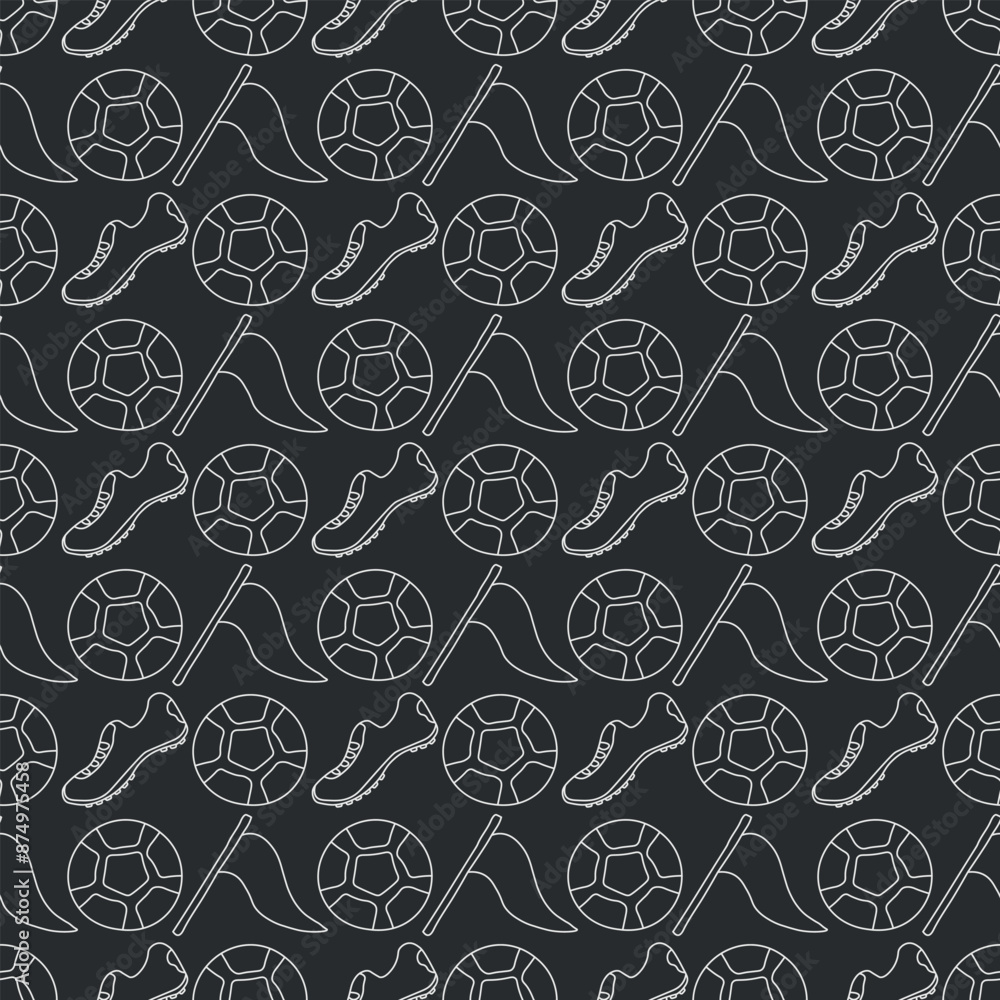 Seamless football pattern. Background with sports icons. Doodle soccer illustration Seamless football pattern. Background with sports icons. Doodle soccer illustration