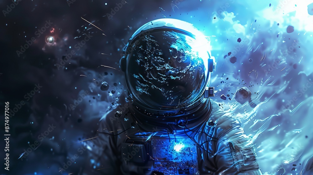 Cool spacey zombie astronaut wearing a helmet art Cool spacey zombie astronaut wearing a helmet art