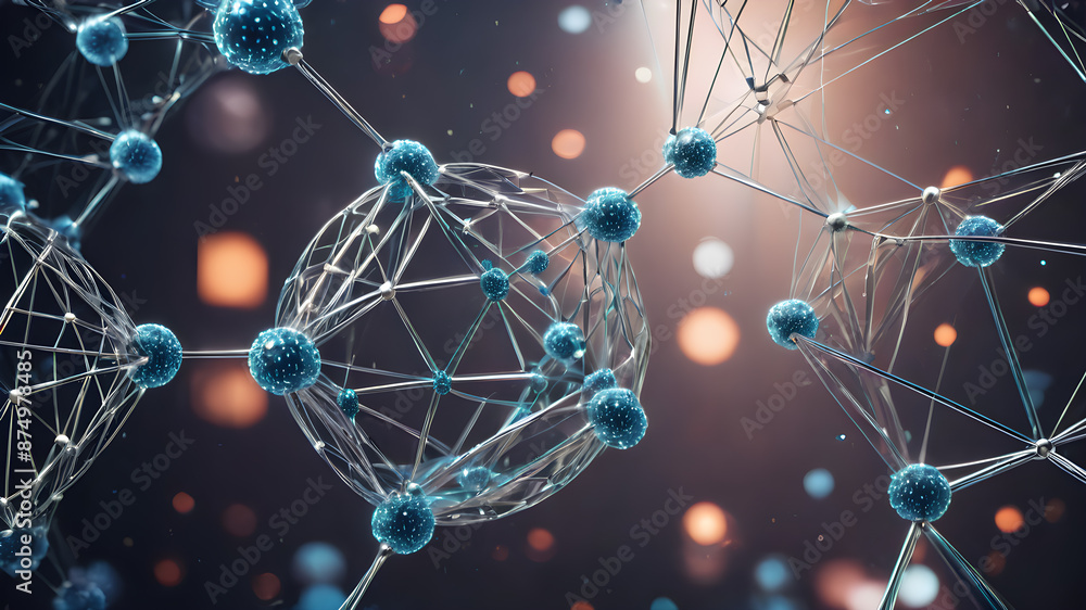 Science or medical background with molecules and atoms. Abstract molecule structure background. AI generated image, ai Science or medical background with molecules and atoms. Abstract molecule structure background. AI generated image, ai