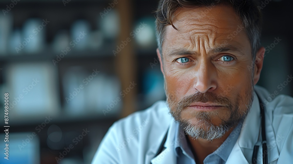 Doctor in a white lab coat, performing a routine check-up in a clinic, patient on an examination table, bright and clean environment, medical tools and charts, professional and caring expression, Doctor in a white lab coat, performing a routine check-up in a clinic, patient on an examination table, bright and clean environment, medical tools and charts, professional and caring expression,