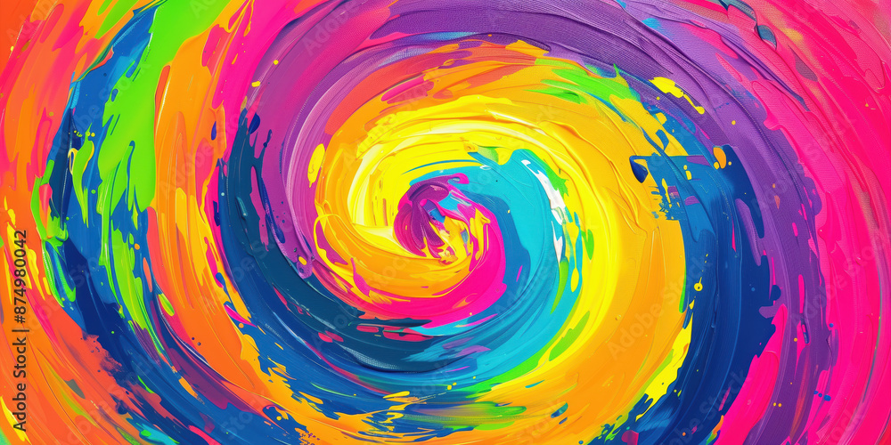 Bright colours swirling on a canvas in an expression of creativity Bright colours swirling on a canvas in an expression of creativity