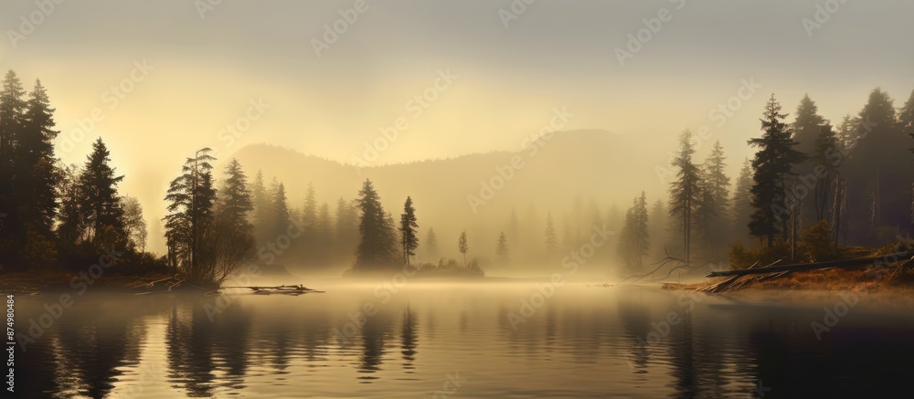 Fototapeta premium Misty Morning in a Pine Forest