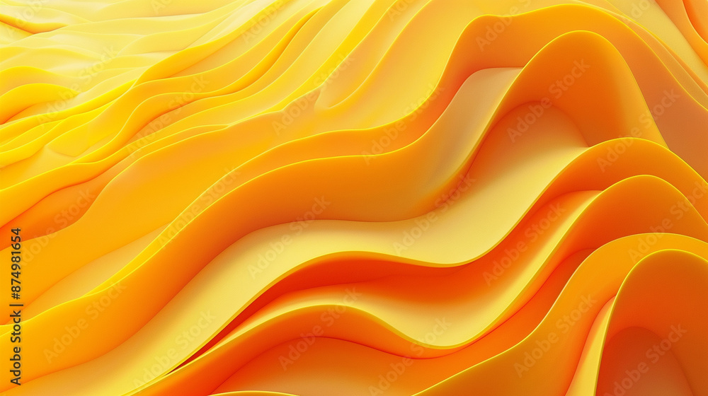 Sunny yellow waves, ruffles and bubbles. Abstract background or horizontal banner Sunny yellow waves, ruffles and bubbles. Abstract background or horizontal banner
