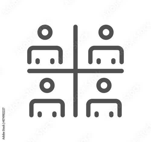 Business people icon outline and linear vector.	
