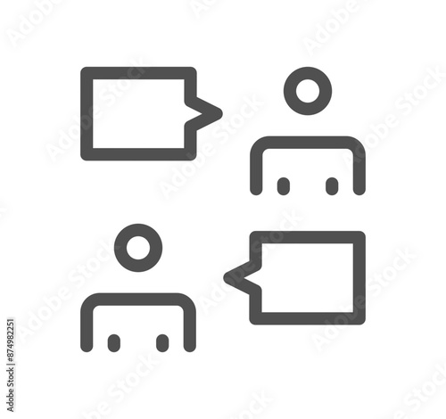 Business people icon outline and linear vector.	
