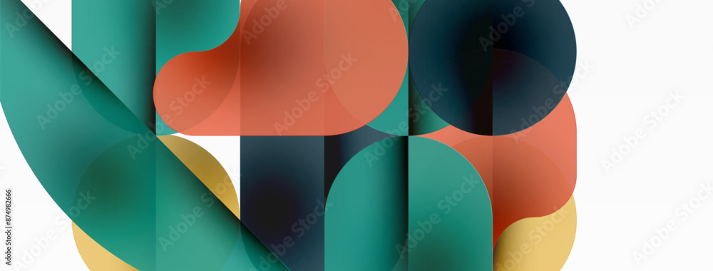 Minimal round shapes geometric abstract background. Circle design. Trendy techno business template for wallpaper, banner, background or landing Minimal round shapes geometric abstract background. Circle design. Trendy techno business template for wallpaper, banner, background or landing