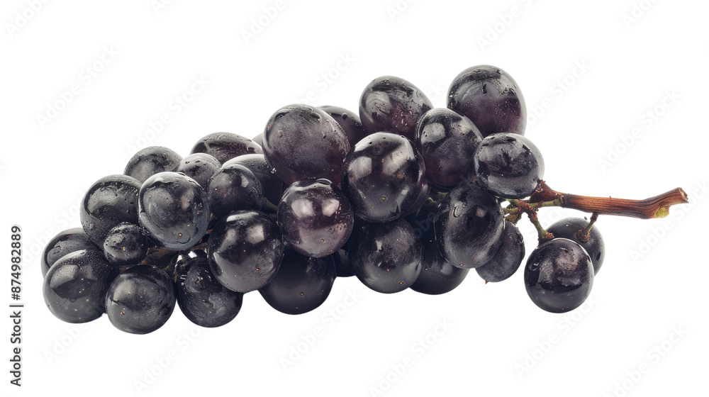 Sweet black grapes isolated on white background, bunches and close-up Sweet black grapes isolated on white background, bunches and close-up