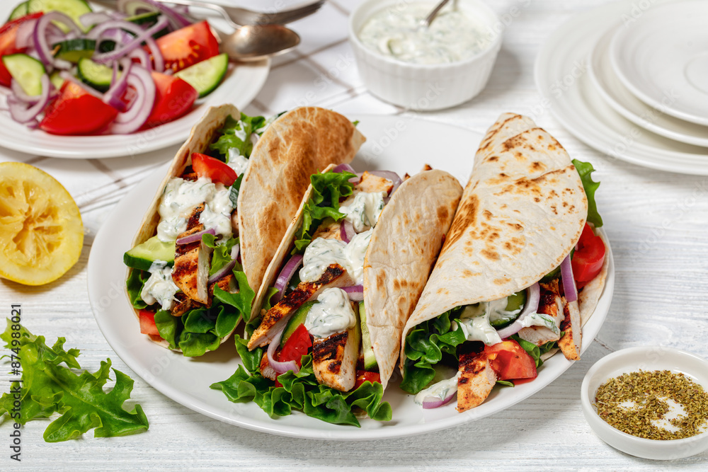 grilled chicken street tacos on a white plate grilled chicken street tacos on a white plate
