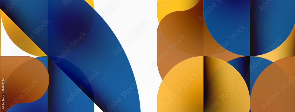 Minimal round shapes geometric abstract background. Circle design. Trendy techno business template for wallpaper, banner, background or landing Minimal round shapes geometric abstract background. Circle design. Trendy techno business template for wallpaper, banner, background or landing