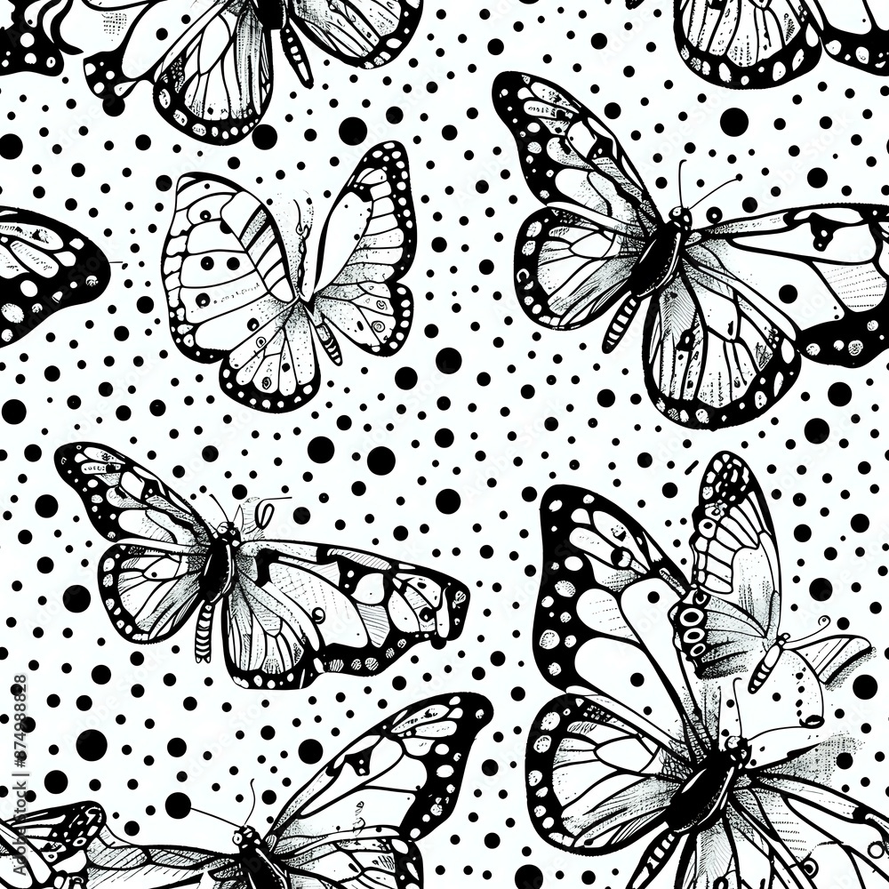 Classic Black and White Polka Dot Background Classic Black and White Polka Dot Background