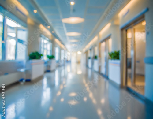 Wallpaper Mural blur image background of corridor in hospital or clinic image. Generative AI. Torontodigital.ca