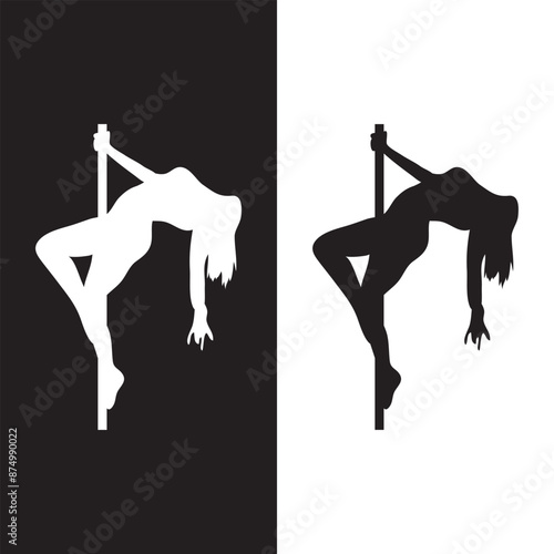 pole girl illustration dancer strip vector stripper silhouette sexy club
