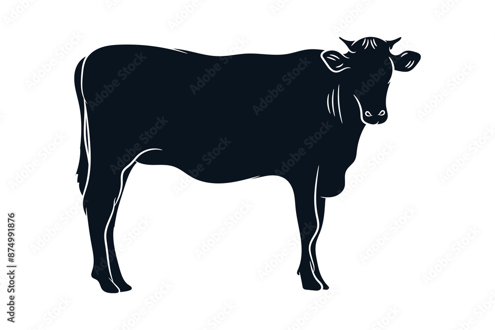 Cow slhouette hand drawn vector illustration Cow slhouette hand drawn vector illustration