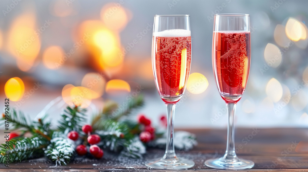 Cozy Winter Celebration with Festive Drinks by the Fireplace. Cheerful Christmas Toast with Seasonal Decor Cozy Winter Celebration with Festive Drinks by the Fireplace. Cheerful Christmas Toast with Seasonal Decor
