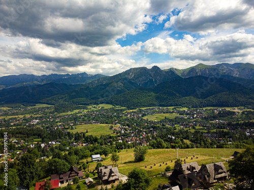 Zakopane, Tatry, Giewont. Krajobraz z lotu ptaka photo