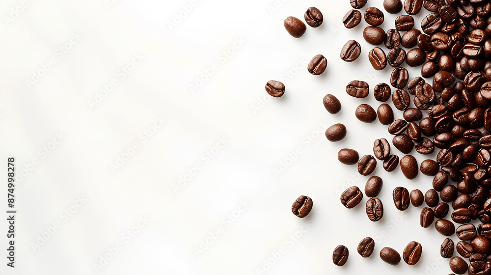 Black coffee beans on white table, Background
Black coffee beans on white table, Background