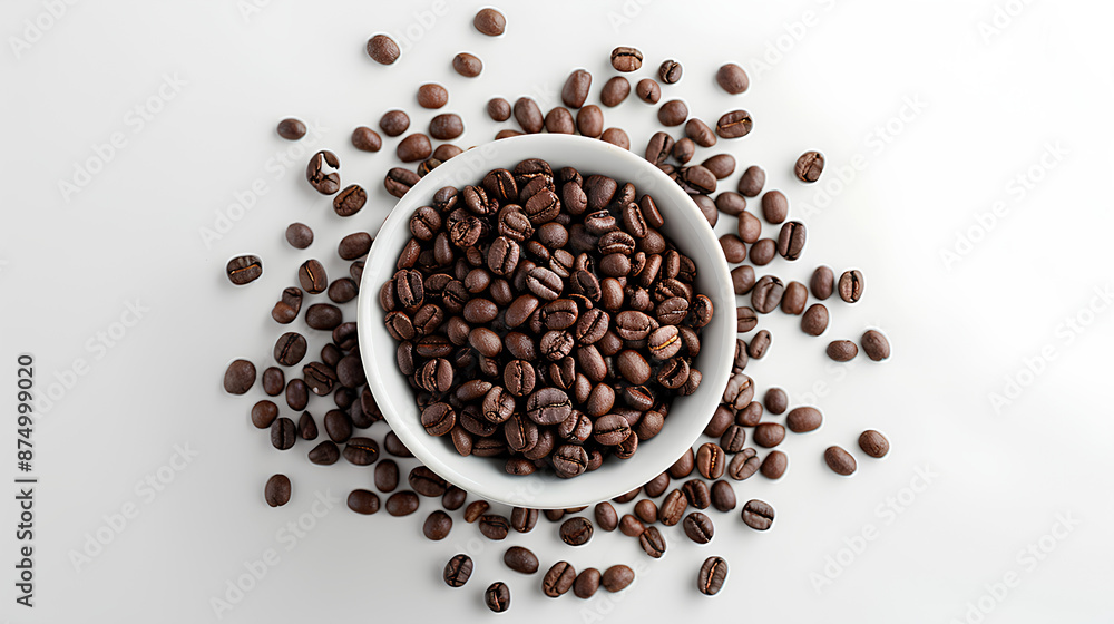 Black coffee beans on white table, Background
Black coffee beans on white table, Background