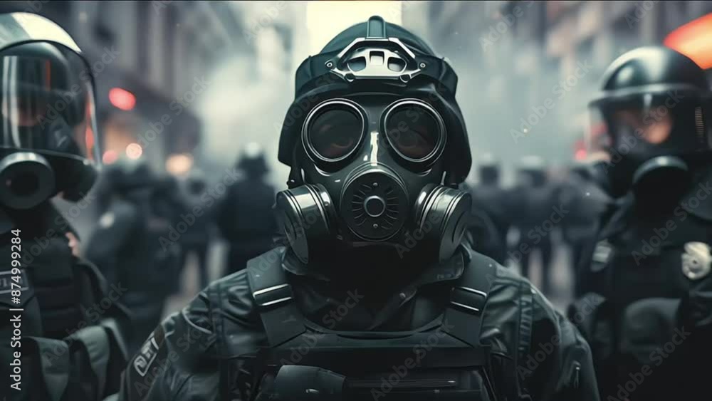 riot police guard riots, ai generative riot police guard riots, ai generative