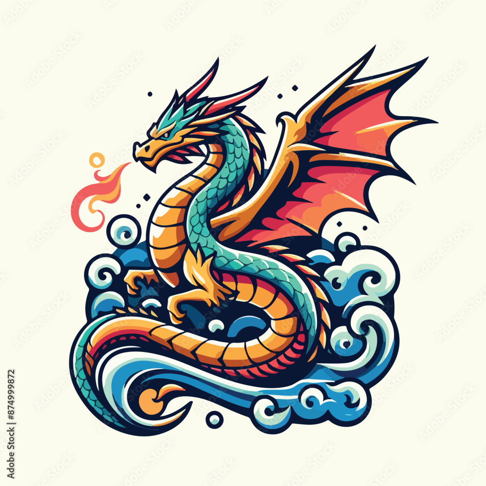 Dragon cartoon mascot vector illustration
Dragon cartoon mascot vector illustration