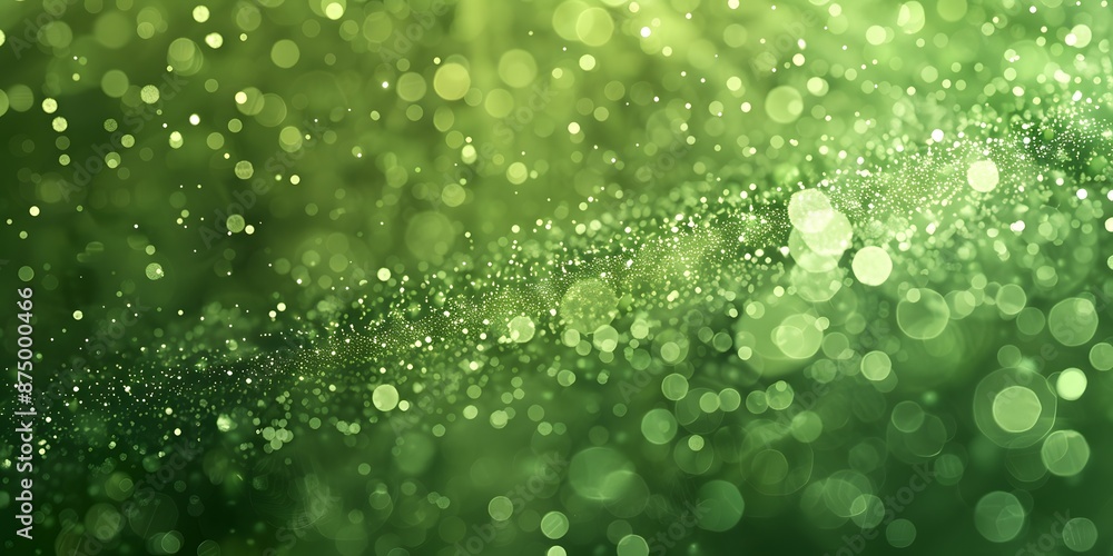 Bright particle background with different tones of green, representing freshness and vitality. Bright particle background with different tones of green, representing freshness and vitality.
