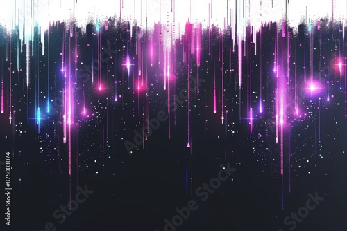 Abstract dark background with vibrant pink and purple streaks, modern digital illustration with a futuristic feel
