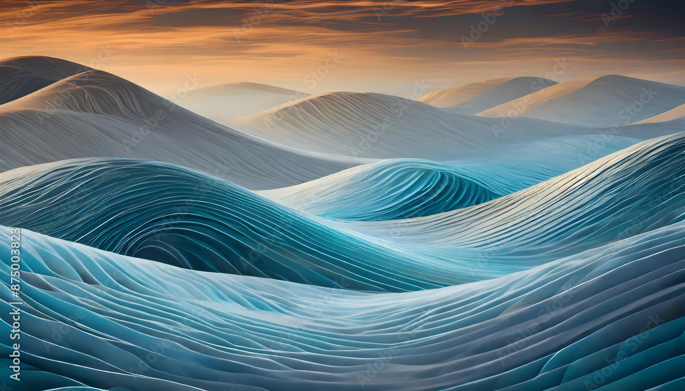 curvy waves background. Generative AI. curvy waves background. Generative AI.