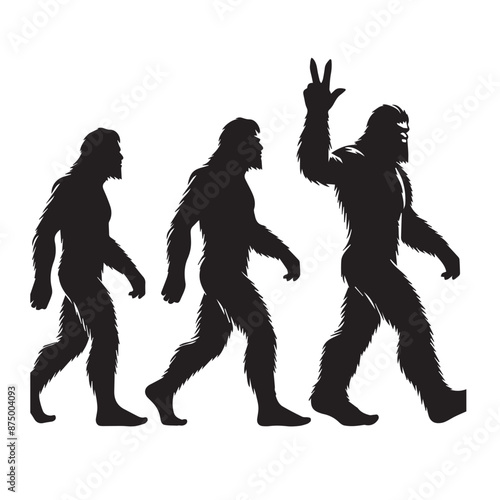 bigfoot silhouette image -silhouette transparent bigfoot -premium vector of bogfoot 