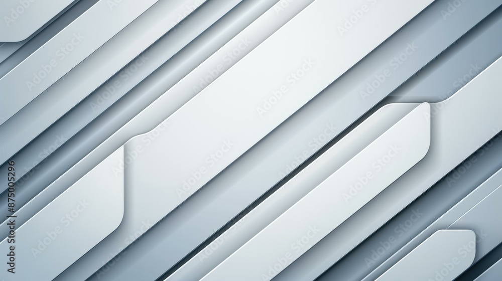 Obraz premium Sleek white and gray stripes meet geometric shapes in this modern vector illustration.