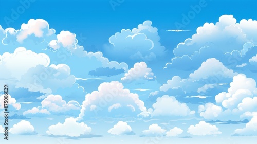 Mesmerizing bright blue clouds floating in a clear sky.