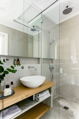 Modern minimalist Bathroom interior. banner, Design