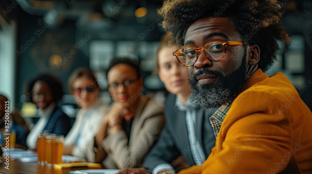 Team of diverse fintech professionals discussing investment strategies in a modern boardroom setting Team of diverse fintech professionals discussing investment strategies in a modern boardroom setting