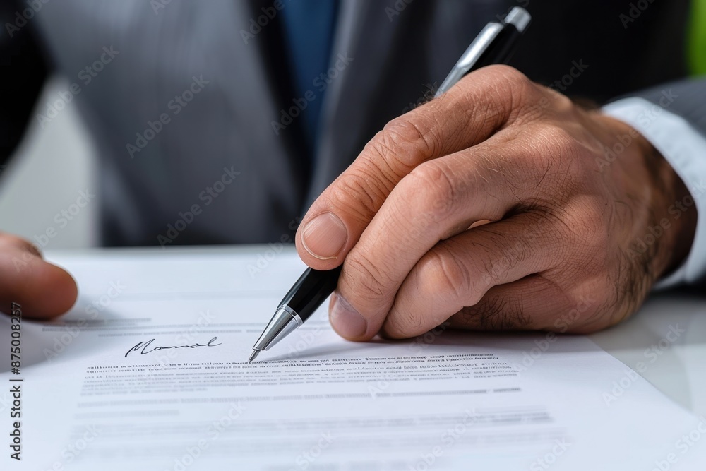 Contract for Banker, minimal, isolated on white background Contract for Banker, minimal, isolated on white background