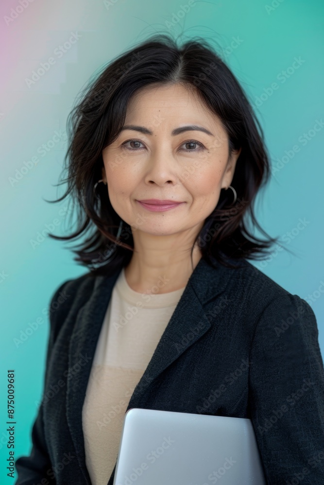 Portrait of a confident businesswoman holding a laptop Portrait of a confident businesswoman holding a laptop