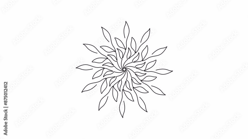 Mandala. One line drawing animation. Video clip with alpha channel. Mandala. One line drawing animation. Video clip with alpha channel.