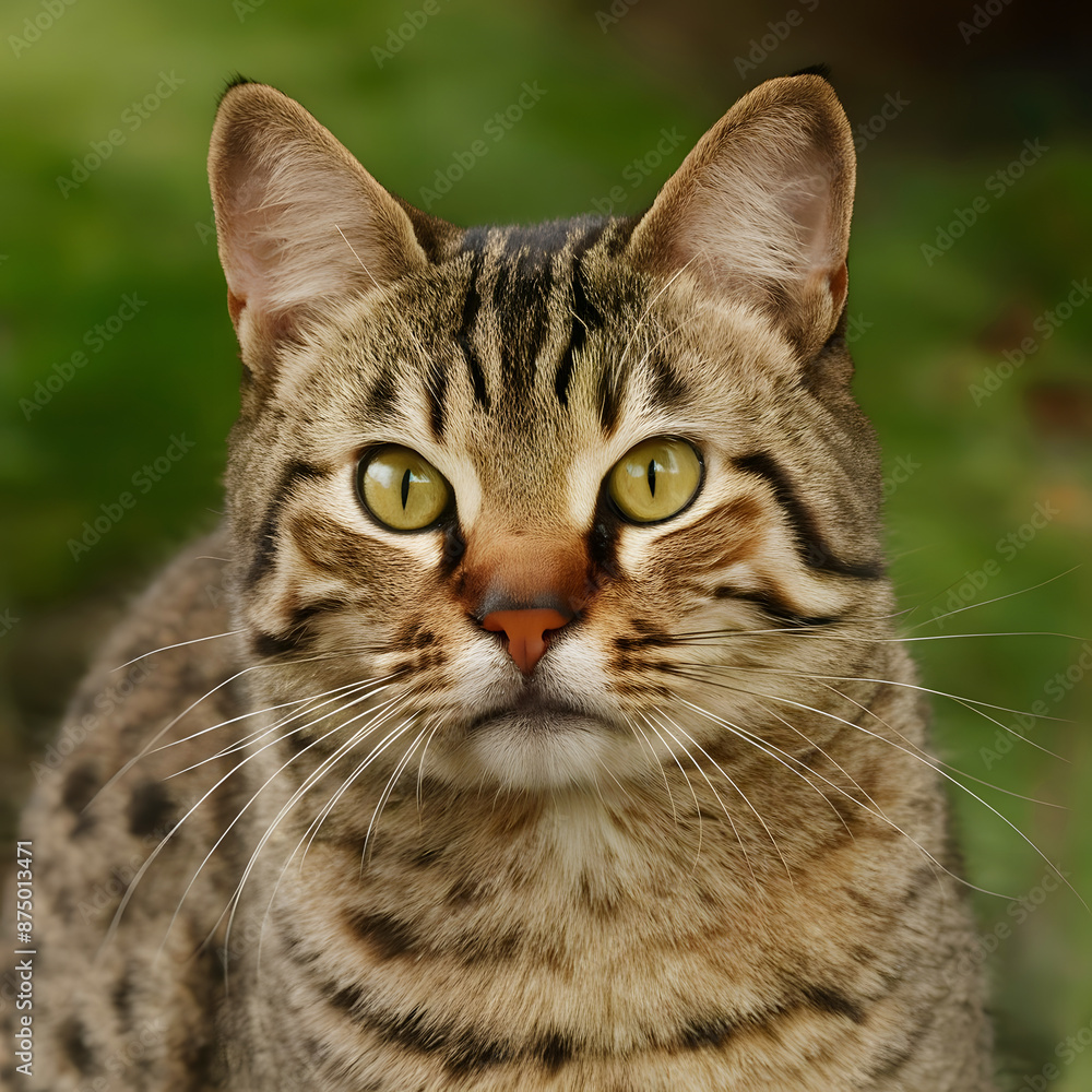 Close up portrait of a cute cat with green background Close up portrait of a cute cat with green background