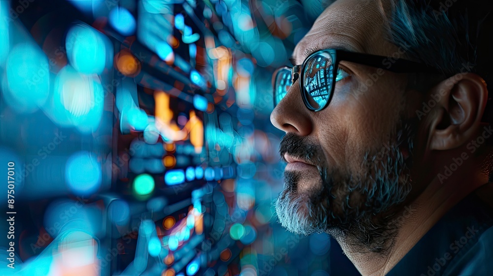 A logistics manager analyzing big data to optimize supply chain operations. The technology enhances decision-making and efficiency. A logistics manager analyzing big data to optimize supply chain operations. The technology enhances decision-making and efficiency.
