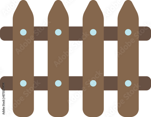 Wooden brown fence vector. Farming illustration. 