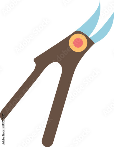 Gardening scissors vector. Gardening tools flat illustration.