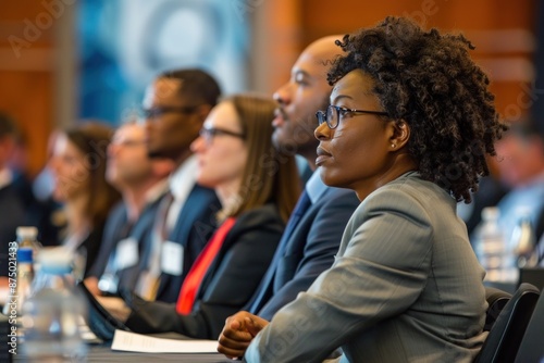 Focused business professionals attentively participating in a conference © Ольга Лукьяненко