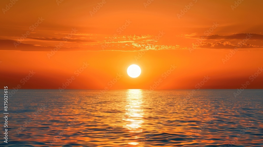 Beautiful Ocean Sunset with Vibrant Sky Beautiful Ocean Sunset with Vibrant Sky